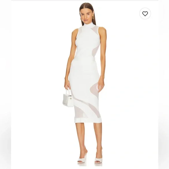 NWT Herve Lager Opaque sheer rib mock top in white XS [Top only] - Picture 6 of 11